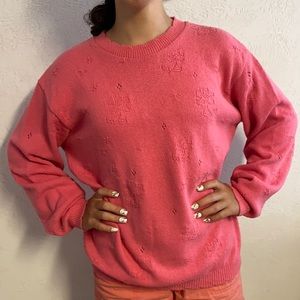 Northern Reflection Pink Sweater Flower Design